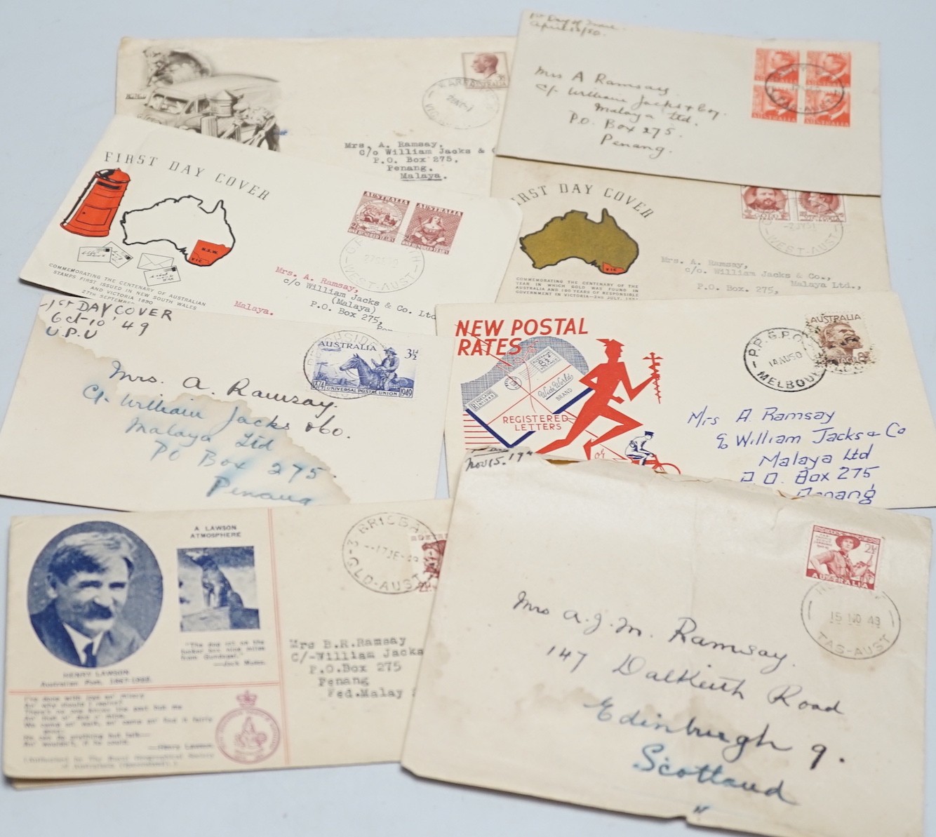 Stamps: FDC's in album (approx. 90) and others (58) including Aus.